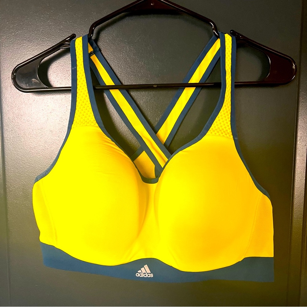 Adidas Neon Yellow Racerback Sports Bra